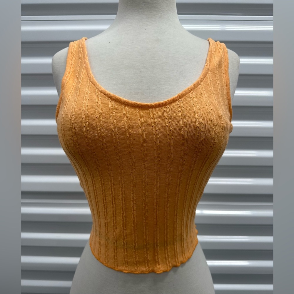 Orange Sleeveless Knit Top